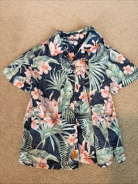 4T Chubbies The Resort Wear (Toddler Sunday) Shirt, navy floral camp shirt, EUC